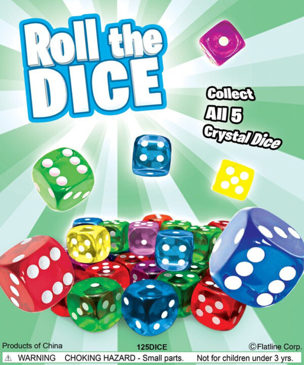 Crystal Dice Vending Toys (1-inch) 250 ct