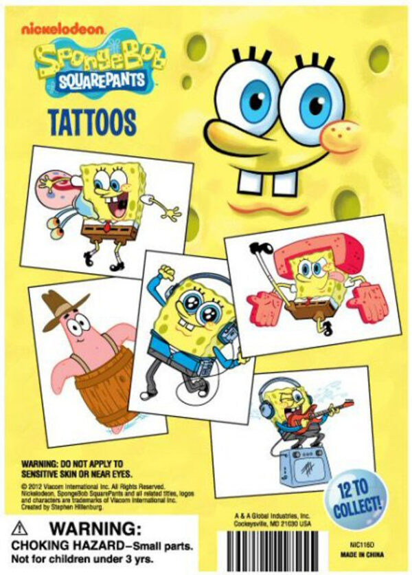 SpongeBob SquarePants Mini Tattoos Vending Capsules